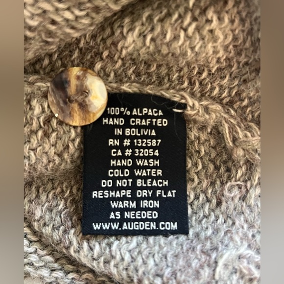 Augden Bolivian Hand Crafted Artisan Alpaca Wool Knit Button Up Cardigan Women S - Picture 11 of 16
